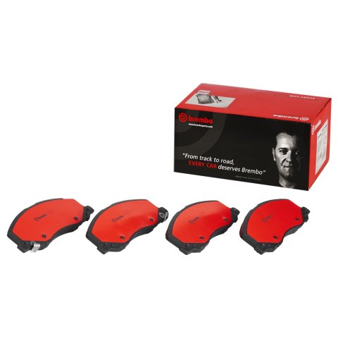 Brembo NAO Ceramic Brake Pads P59055N Pads, Brembo, Ceramic, Integrally Molded, Shims, Buick, Set