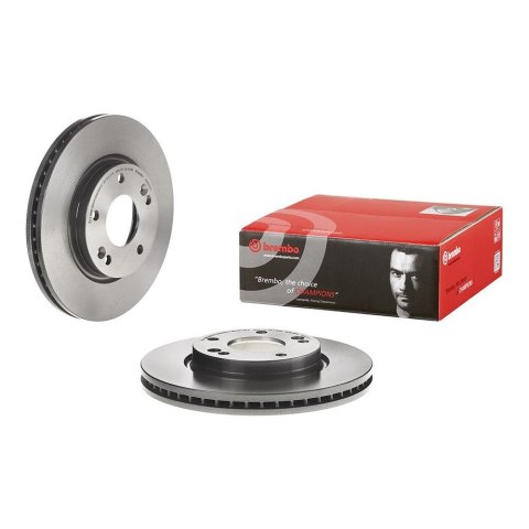 Brembo Premium UV Coated Brake Rotors 09.9079.11 Rotor, Brembo, Vented, Solid Surface, 10.87 in. Diameter, Iron, UV-Coated, for Hyundai, Each