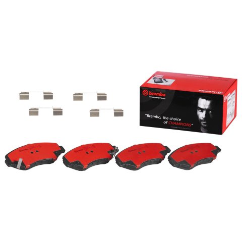 Brembo NAO Ceramic Brake Pads P28035N Pads, Brembo, Ceramic, Integrally Molded, Shims, with Hardware, For use on Acura®, Set
