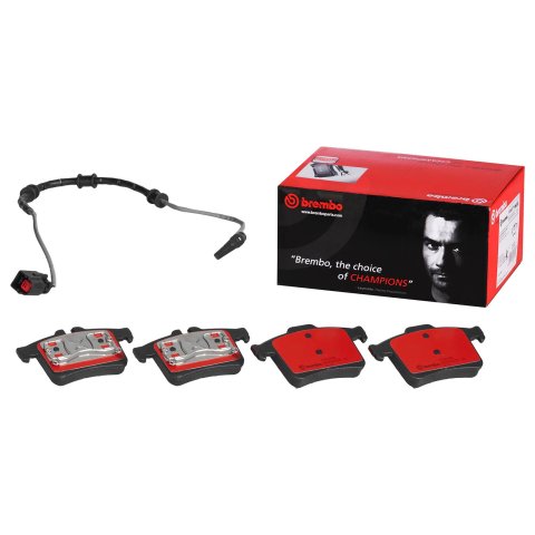 Brembo NAO Ceramic Brake Pads P36034N Pads, Brembo, Ceramic, Integrally Molded, Shims, Jaguar, Set