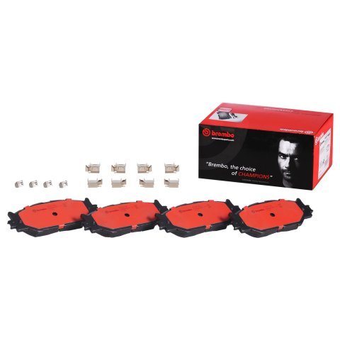 Brembo NAO Ceramic Brake Pads P83074N Pads, Brembo, Ceramic, Integrally Molded, Shims, with Hardware, Lexus, Set