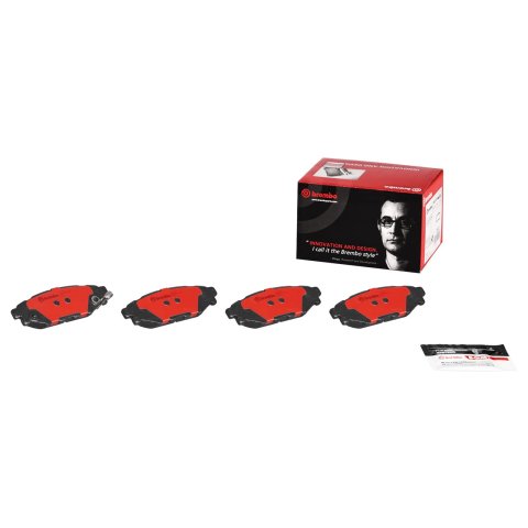 Brembo NAO Ceramic Brake Pads P78020N Pads, Brembo, Ceramic, Integrally Molded, Shims, Subaru, Set
