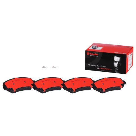 Brembo NAO Ceramic Brake Pads P37019N Pads, Brembo, Ceramic, Integrally Molded, Shims, Chrysler, Set