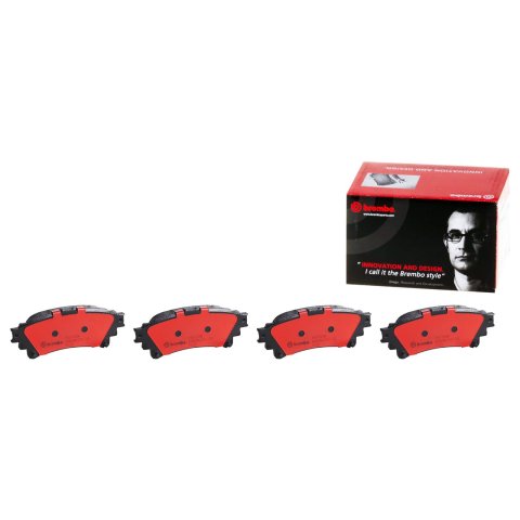 Brembo NAO Ceramic Brake Pads P83152N Pads, Brembo, Ceramic, Integrally Molded, Shims, Lexus, Set
