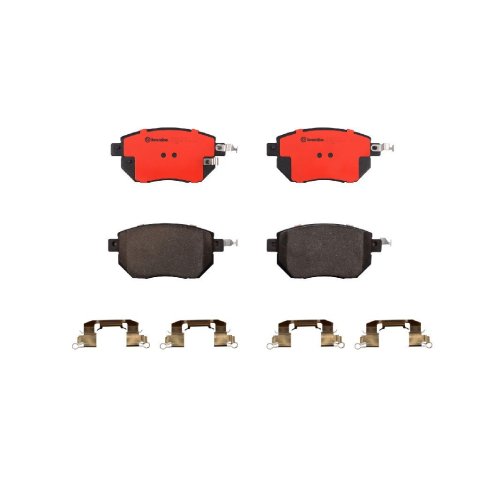 Brembo NAO Ceramic Brake Pads P56051N Pads, Brembo, Ceramic, Integrally Molded, Shims, with Hardware, For Infiniti, Set