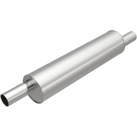 MagnaFlow Universal Steel 2.5 Inch Muffler 201-6542 Muffler, Universal, 2.50 in. Offset Inlet, 2.25 in. Offset Outlet, Round, Steel, Aluminized, Each