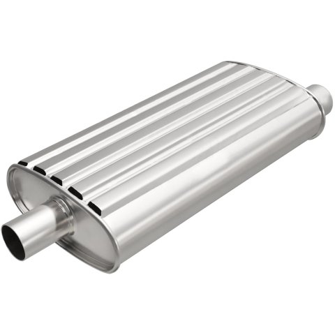 MagnaFlow Universal Steel 2.25 Inch Muffler 201-0263 Muffler, Universal, in. Center Inlet, in. Offset Outlet, Oval, Steel, Aluminized, Each