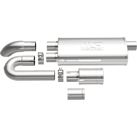 MagnaFlow xMod Series Muffler Kits 14006 Muffler, xMod, 409 Stainless Steel, Polished, Performance, NDT, Kit