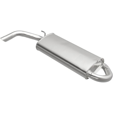 MagnaFlow Universal Steel 2.5 Inch Muffler 201-0059 Muffler, Universal, 2.50 in. Offset Inlet, 2.50 in. Center Outlet, Oval, Steel, Aluminized, Each