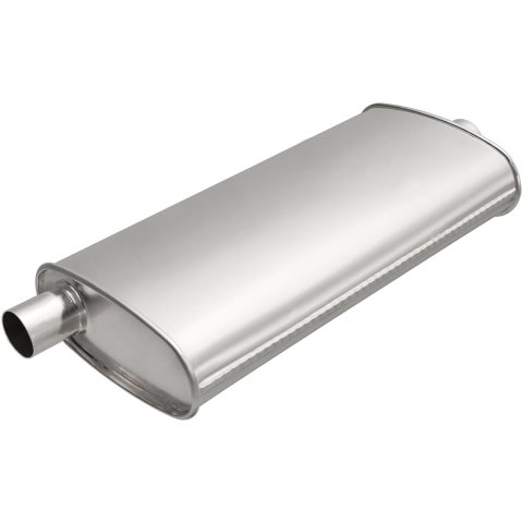 MagnaFlow Universal Steel 2.25 Inch Muffler 201-6510 Muffler, Universal, in. Offset Inlet, 2.00 in. Center Outlet, Oval, Steel, Aluminized, Each