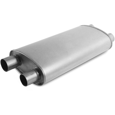 MagnaFlow Universal Steel 2.5 Inch Muffler 201-9020 Muffler, Universal, 2.50 in. Offset Inlet/Outlet, Oval, Steel, Aluminized, Each