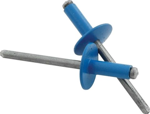 Allstar Performance Large Head Rivets ALL18174 Rivets, Blind Rivets, 3/16 in. Rivet, 9/16 in. Head, Aluminum/Steel, Pepsi Blue, Set of 250