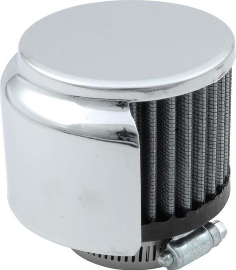 Allstar Performance Valve Cover Breathers ALL36203 Breather, Clamp-On, Shielded, Round, Steel/Rubber, Chrome/Black, 1 1/2 in. Diameter, Each