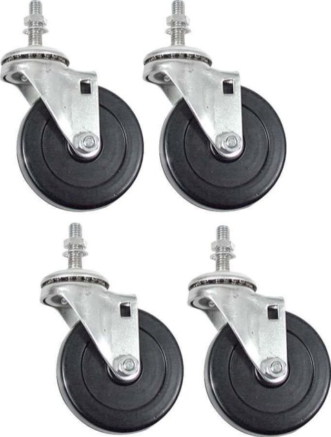 Allstar Performance Standard Cradle Wheel Kits ALL10162 Engine Wheels, Rubber, 3 in. Diameter, Set of 4