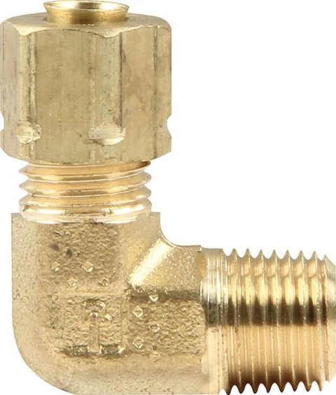 Allstar Performance Nylon Brake Line Fittings ALL48033 Fitting, Brass, 90 Degree, Male 1/8 in. NPT, 3/16 in. Compression, Each