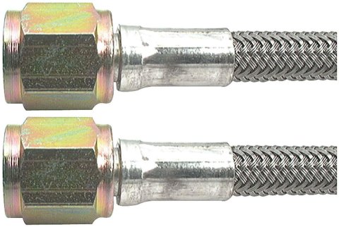 Allstar Performance Braided Steel Lines ALL46400-24 Brake Line, Stainless Steel, 24 in. Length, -4 AN Hose, -4 AN Female, -4 AN Female, Each