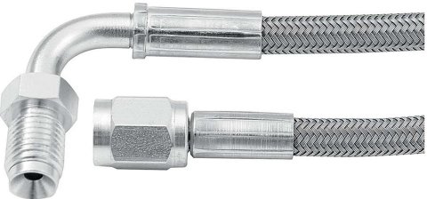 Allstar Performance Braided Steel Lines ALL46332-48 Brake Hoses, Individual, Brake Lines, Assembled, -3 AN Size, Stainless Outer, 48 in. Length, Each