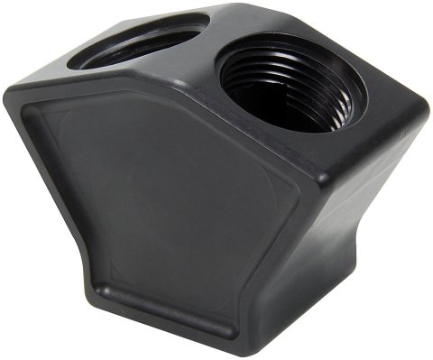 Allstar Performance Y-Block Adapters ALL31159 Fitting, Adapter, Billet Aluminum, Natural, 1 1/4-12 in. O-ring Female Thread, -12 AN O-ring Female AN, -12 AN O-ring Female AN, Each