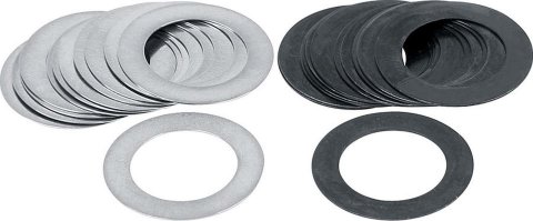 Allstar Performance Spark Plug Indexing Shims ALL96506 Washers, Shims, Aluminum, 0.060/0.090 in. Sizes, Flat, 14mm Thread, 12 Silver 60 degree and 12 Black 90 degree Shims, Set of 24