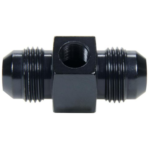 Allstar Performance Adapter Fittings ALL49765 and Adapters, Straight Fittings, Aluminum, Black, 1/8 in. NPT Gauge Port, -8 AN Male AN Ends, Each