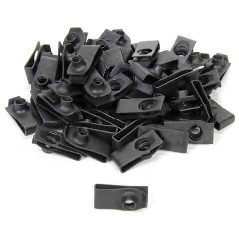 Allstar Performance Body Bolt Clips ALL18564-50 Fasteners, Clip, Steel, Black Oxide, 1/4-20 in. Thread Size, Set of 50