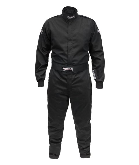 Allstar Performance Single-Layer Driving Suits ALL931014 Suit, One-Piece, Single Layer, Pyrovatex, Men's Large, SFI 3.2A/1, Black, Each