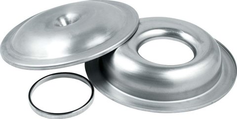 Allstar Performance Aluminum Air Cleaners ALL26095 Cleaner, Round, Aluminum, Natural, 14 in. Diameter, Offset Base, 1 1/2 in. Drop, 5 1/8 in. Dia. Base, Each