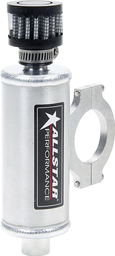 Allstar Performance Mini Breather Tanks ALL36140 Oil Tank, Round, Aluminum, Natural, Universal, Each