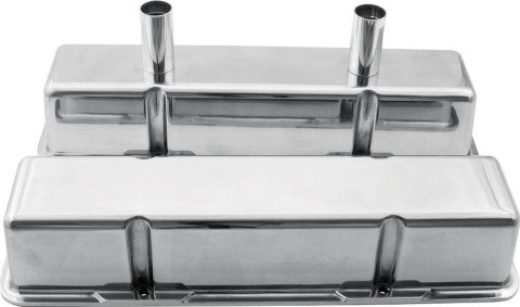 Allstar Performance Cast Aluminum Valve Covers ALL26139 Covers, Circle Track, Tall, Aluminum, Polished, Plain, Chevy, Small Block, Pair