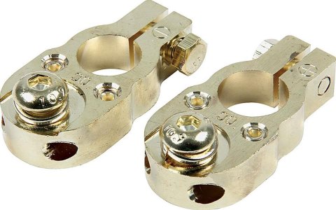 Allstar Performance Gold Battery Terminals ALL76120 Terminal, Top Post-Style, Plated, Brass, Pair
