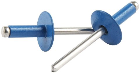 Allstar Performance Large Head Rivets ALL18175 Rivets, Head, Blind Rivet, 3/16 in. Rivet, 9/16 in. Head, Aluminum, Pepsi Blue, Set of 250