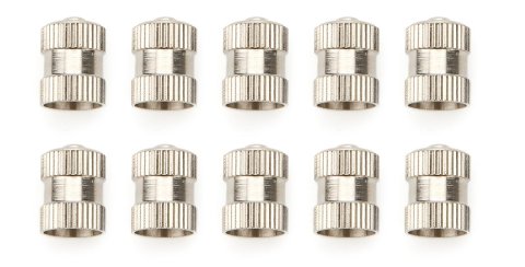 Allstar Performance Valve Stem Caps ALL99151 Caps, Standard Type, Flat, Stainless Steel, Natural, Set of 10