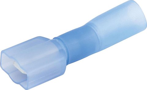 Allstar Performance Terminal Connectors ALL76077 Electrical Wiring Connectors, Tin Plated Copper, 1/4 in. Stud Spade with Shrink Sleeve, Male, 14-16 Gauge, Set of 10