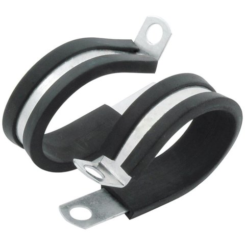 Allstar Performance Aluminum Line Clamps ALL18308-50 Hose Mounting Clamps, Cushioned, Aluminum, Natural, One 1 1/4 in. Diameter Hole, Set of 50