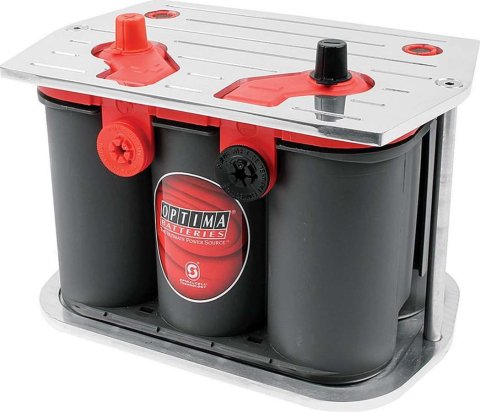 Allstar Performance Battery Hold-Down Kits for Optima Batteries ALL76107 Hold-Down, Bolt-down, Aluminum, Polished, Designed 34/78 Series, Kit