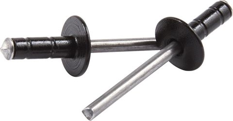 Allstar Performance Multi-Grip Rivets ALL18075 Rivets, Blind Rivets, Multi-Grip, 3/16 in. Rivet, 1/2 in. Head, Aluminum, Black, Set of 250