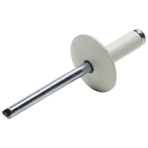 Allstar Performance Large Head Rivets ALL18011 Rivets, White, Steel, Aluminum, Size 3/16 in., Diameter 5/8 in., Grip Range 0.250-0.375 in., Set of 250.
