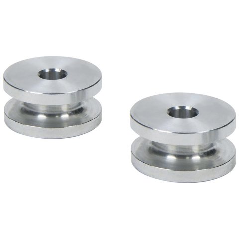 Allstar Performance Hourglass Spacers ALL18802 Spacers, Spacers, Aluminum, Natural, 1/4 in. I.D. X 1 in. O.D. X 1/2 in., Pair