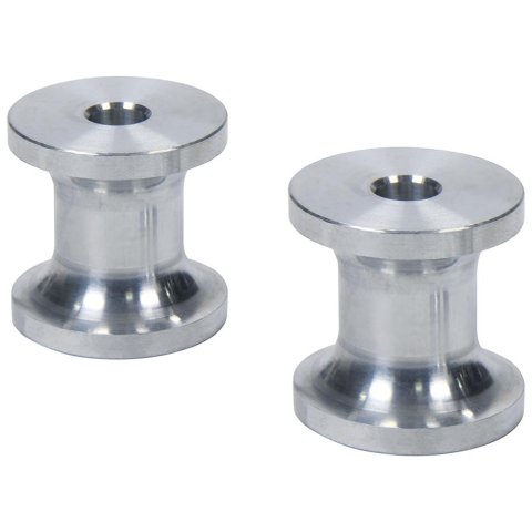 Allstar Performance Hourglass Spacers ALL18804 Spacers, Spacers, Aluminum, Natural, 1/4 in. I.D. X 1 in. O.D. X 1 in., Pair