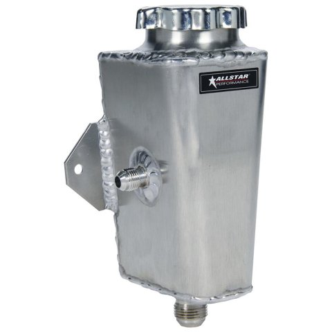 Allstar Performance Power Steering Reservoirs ALL36137 Reservoirs, Firewall Mount, Right Hand Inlet, Aluminum, Natural Finish, -10 AN Supply, -6 AN Return, 8.0 in. Tall, with Cap, Each