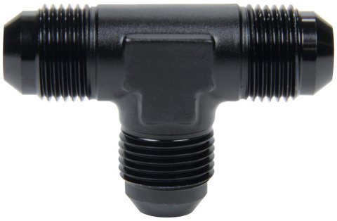 Allstar Performance AN Flare Tee Fittings ALL49641 Fitting, Tee, Aluminum, Black Anodized, -4 AN, Male Threads, Each