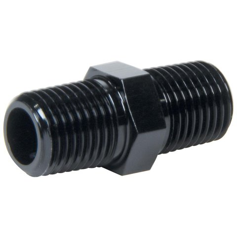 Allstar Performance Union Fittings ALL49780 and Adapters, Fittings, Straight, Aluminum, Black, 1/8 in. NPT Male NPT Ends, Each