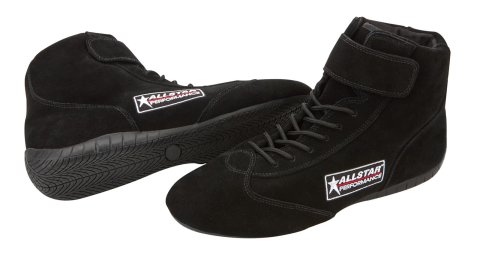 Allstar Performance Mid-Top Driving Shoes ALL919090 Shoes, Mid-Top, SFI 3.3/5, Black, Suede, Men's Size 9, Pair