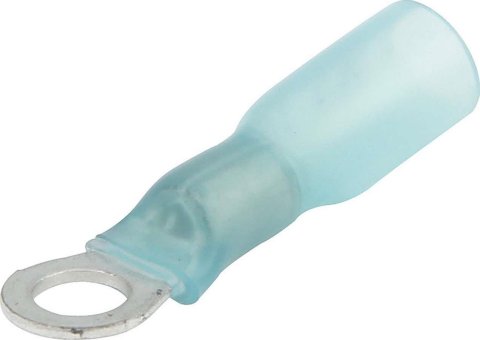 Allstar Performance Terminal Connectors ALL76073 Electrical Wiring Connectors, Tin Plated Copper, #10 Stud Ring with Shrink Sleeve, Male, 14-16 Gauge, Set of 10