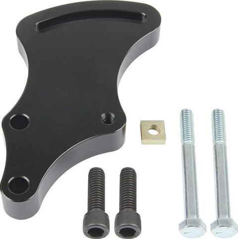 Allstar Performance Small Block Chevy Power Steering Pump Bracket Kits ALL48503 Bracket, Mount, Aluminum, Black Anodized, Driver Side, Saginaw 2, Chevy, Block, Each