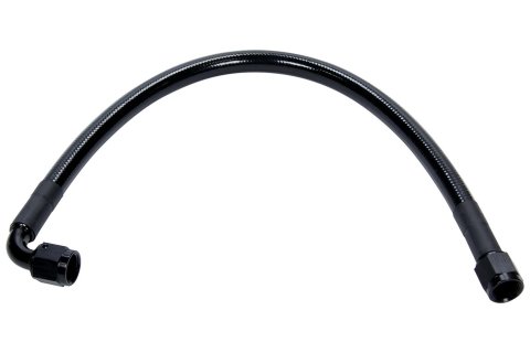 Allstar Performance Coated Stainless Steel Lines ALL48466-18 AN Hose Assemblies, Lines, -6 AN Size and Ends, Straight Female Threads End/90 degree Female Threads End, 18 in. Length, Each