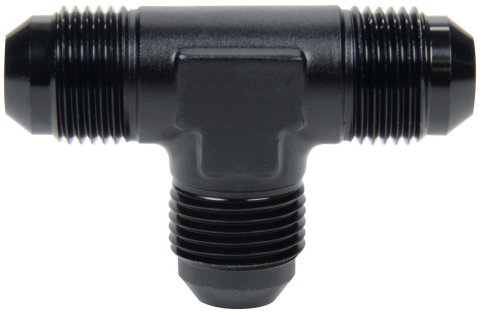 Allstar Performance AN Flare Tee Fittings ALL49643 Fitting, Tee, Aluminum, Black Anodized, -8 AN, Male Threads, Each