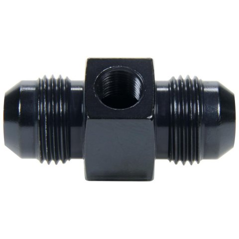 Allstar Performance Adapter Fittings ALL49760 and Adapters, Straight Fittings, Aluminum, Black, 1/8 in. NPT Gauge Port, -4 AN Male AN Ends, Each