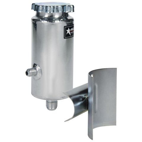 Allstar Performance Power Steering Reservoirs ALL36130 Tank, Aluminum, Natural, Round, Includes Mouting Bracket, Each