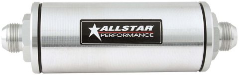 Allstar Performance Inline Oil Filters ALL92041 Filter, Inline, -12 AN Male Threads, Inlet/Outlet, 2.5 in. O.D., 7.75 in. Length, Each